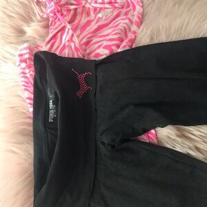 VS pink yoga XS pants and pink animal print small pants